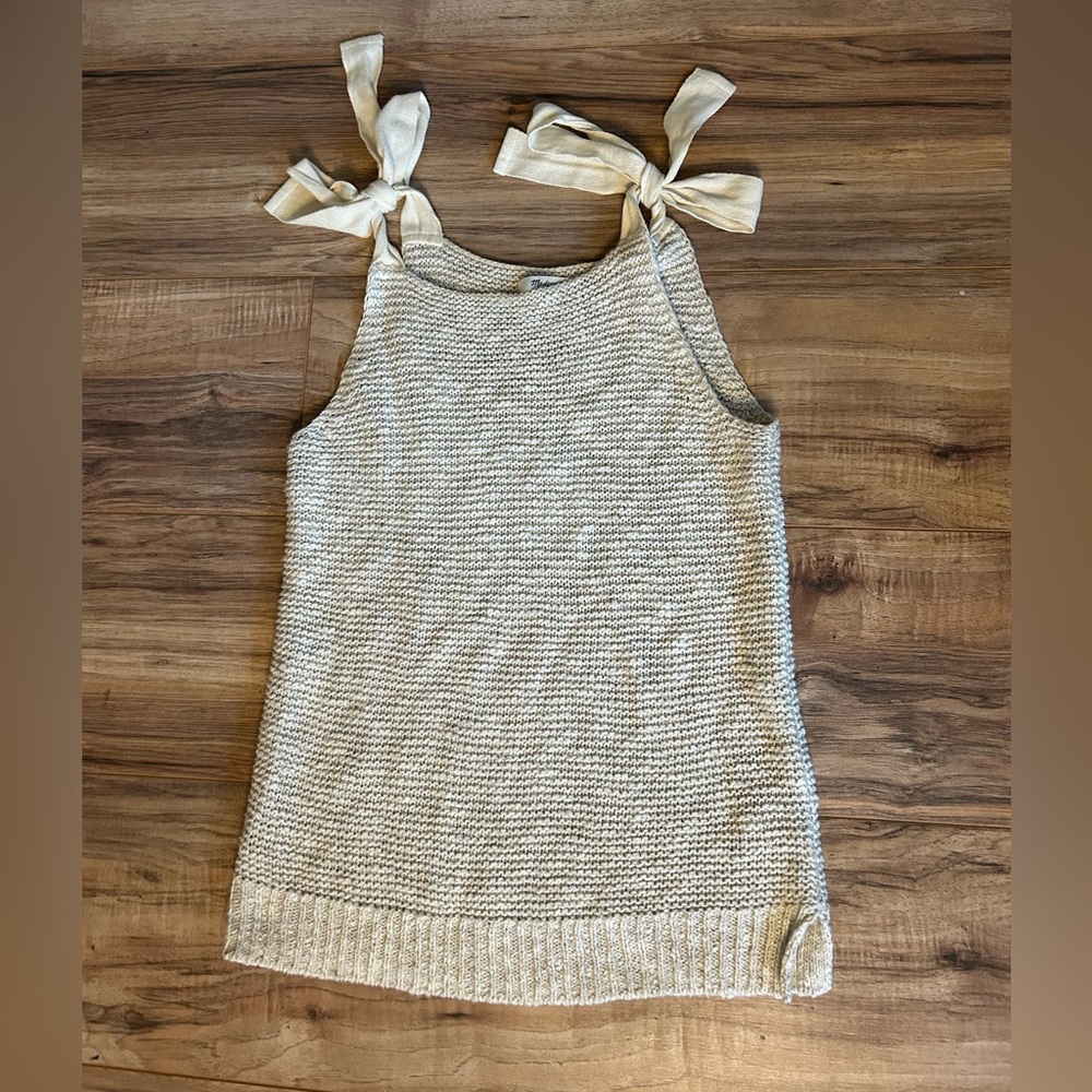 Madewell knit tank with tie straps